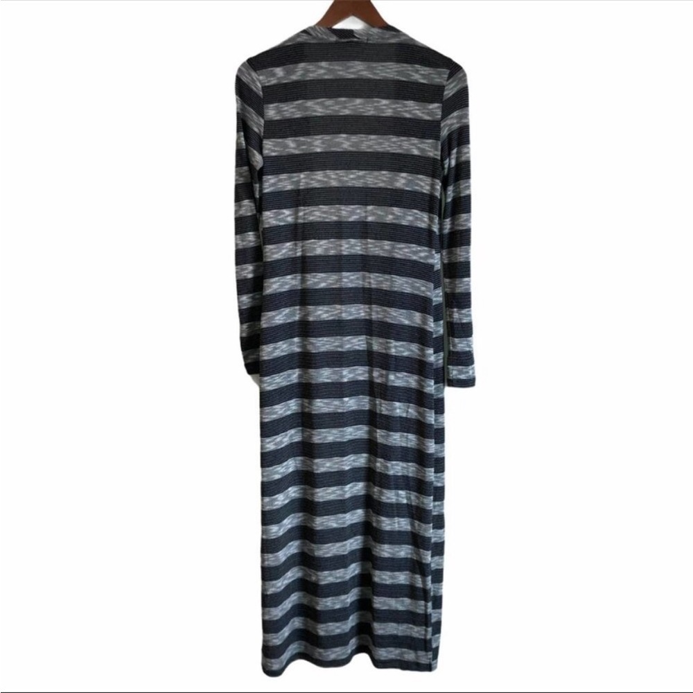 Tart Duster Cardigan Size S Striped Split Side Full Length Lightweight Sweater - Picture 4 of 6